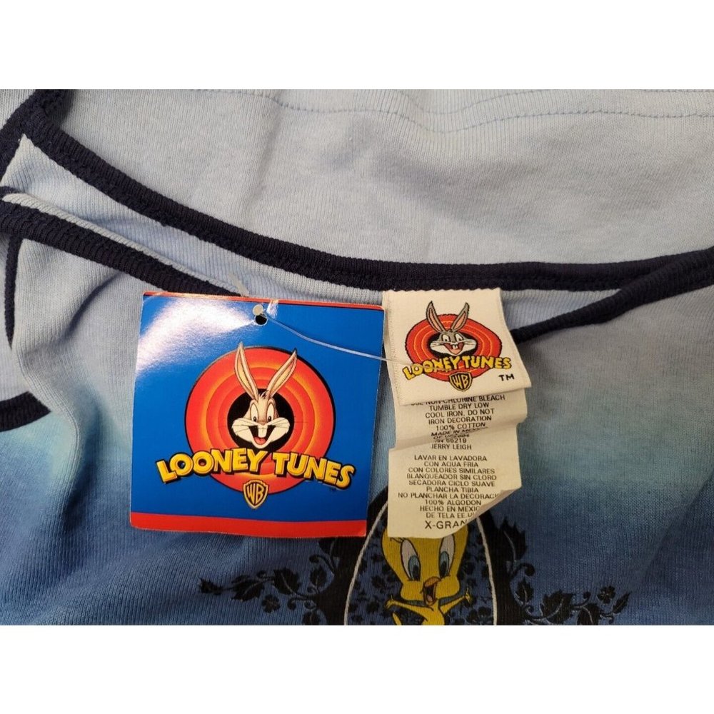 Vintage 90s NWT Warner Bros Looney‎ Tunes Tweety Surf Wear Tie Dye Tank Top XL - Picture 8 of 10